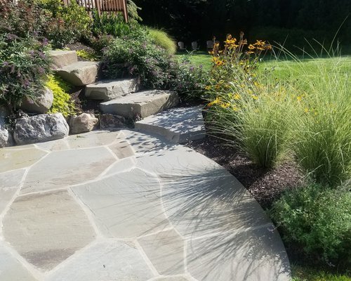 Flagstone Patio with Steppers