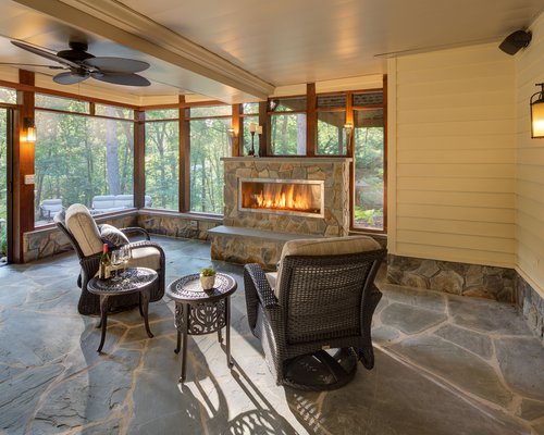 Screened Porch & Fireplace
