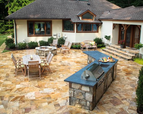 Patio with Fire Pit and Outdoor Kitchen