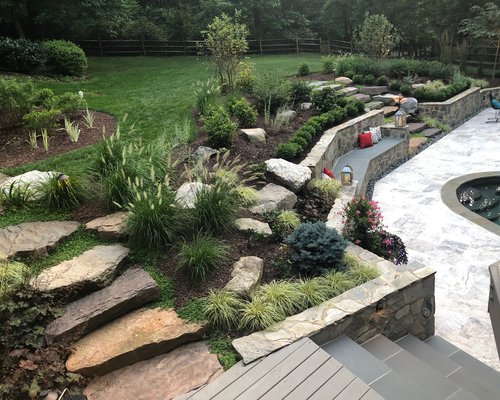 Stone Steppers and Retaining Wall