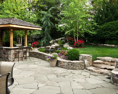 Stone Patio and Wooden Pavilion